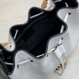 VERSACE White black two tone patchwork leather Bucket bag