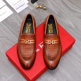 Ferragamo lace -up business leather shoes
